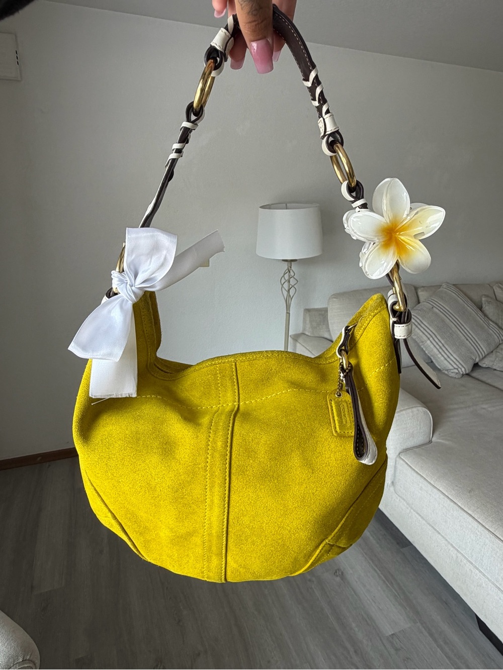Vintage Y2K Coach Yellow Suede Soho Hobo Bag ☀️